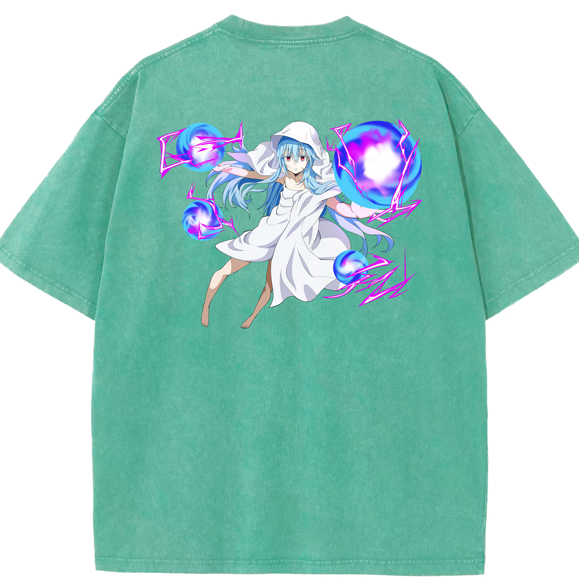 （画像用） 転スラ Regarding Reincarnated to Slime 綿100% ヴィンテージ風 半袖Tシャツ（背面プリント）